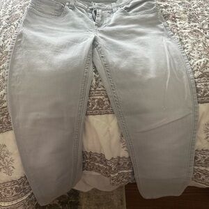 7 For All Mankind Women's Light Gray Straight Leg Jeans